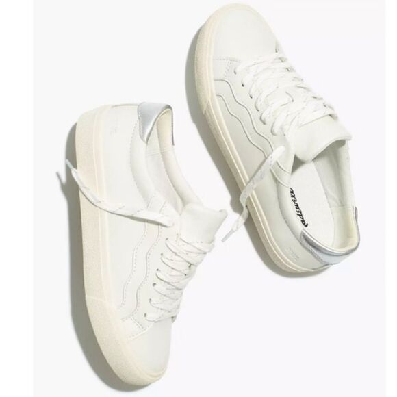Madewell Sidewalk Low-Top Sneakers in Leather: Wave Edition Size 8 / Pristine - Picture 1 of 11